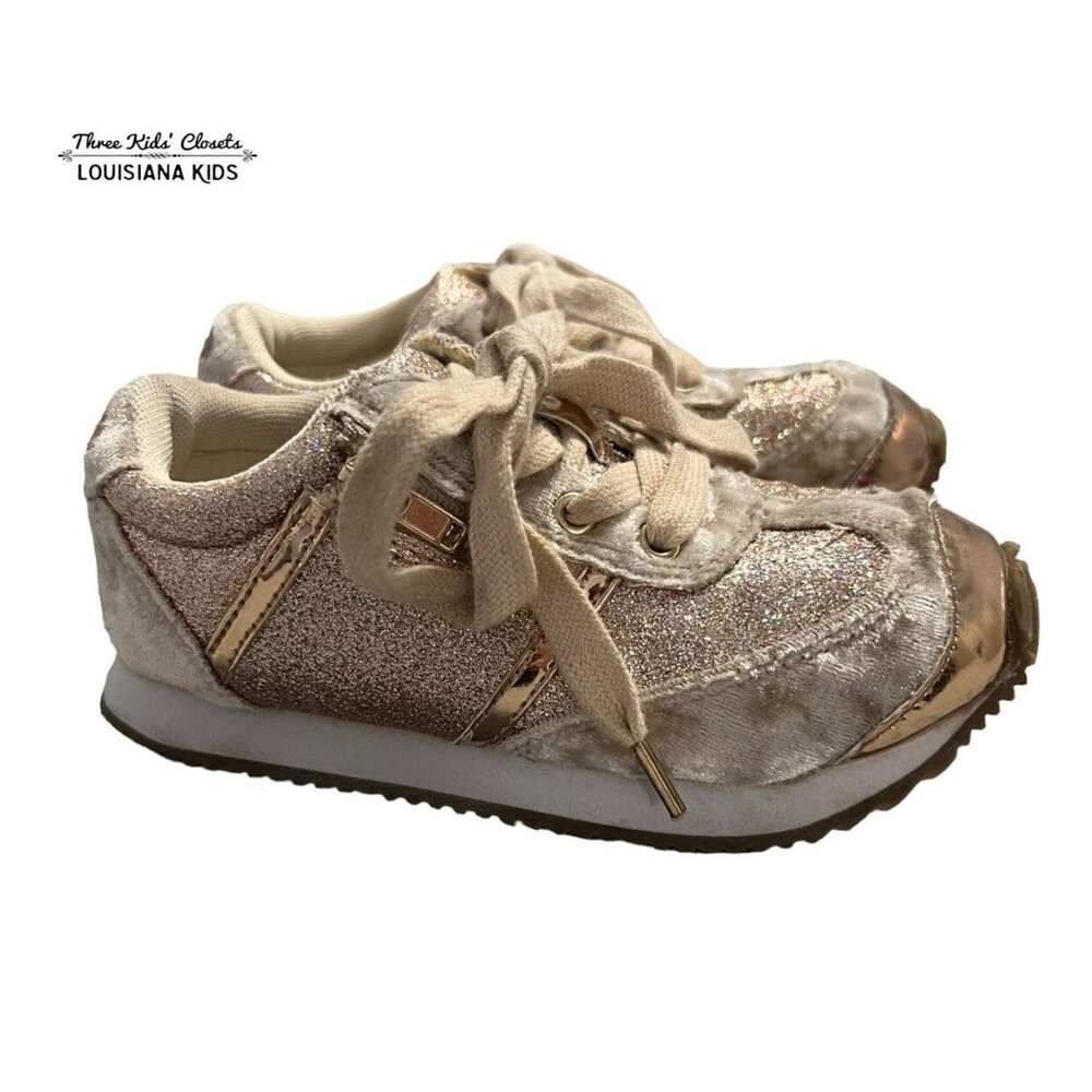 Joyfolie T10 Ari Gold Glitter & Velvet Sneakers